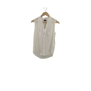 Quince Women Washable Stretch Silk Sleeveless Blouse Cream S
